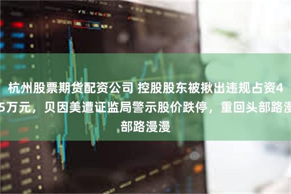 杭州股票期货配资公司 控股股东被揪出违规占资4785万元，贝因美遭证监局警示股价跌停，重回头部路漫漫