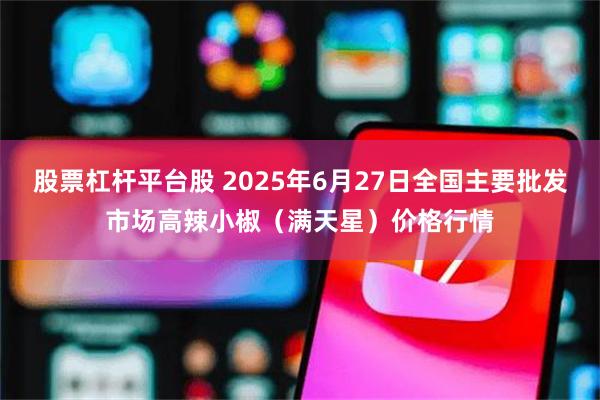 股票杠杆平台股 2025年6月27日全国主要批发市场高辣小椒（满天星）价格行情