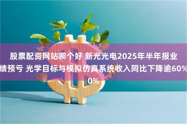 股票配资网站哪个好 新光光电2025年半年报业绩预亏 光学目标与模拟仿真系统收入同比下降逾60%